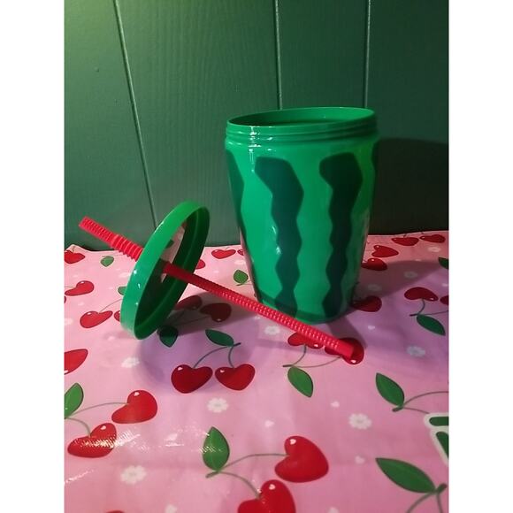 Large Watermelon Drink Tumbler W Straw Reusable Summer Theme-NEW - Picture 4 of 7